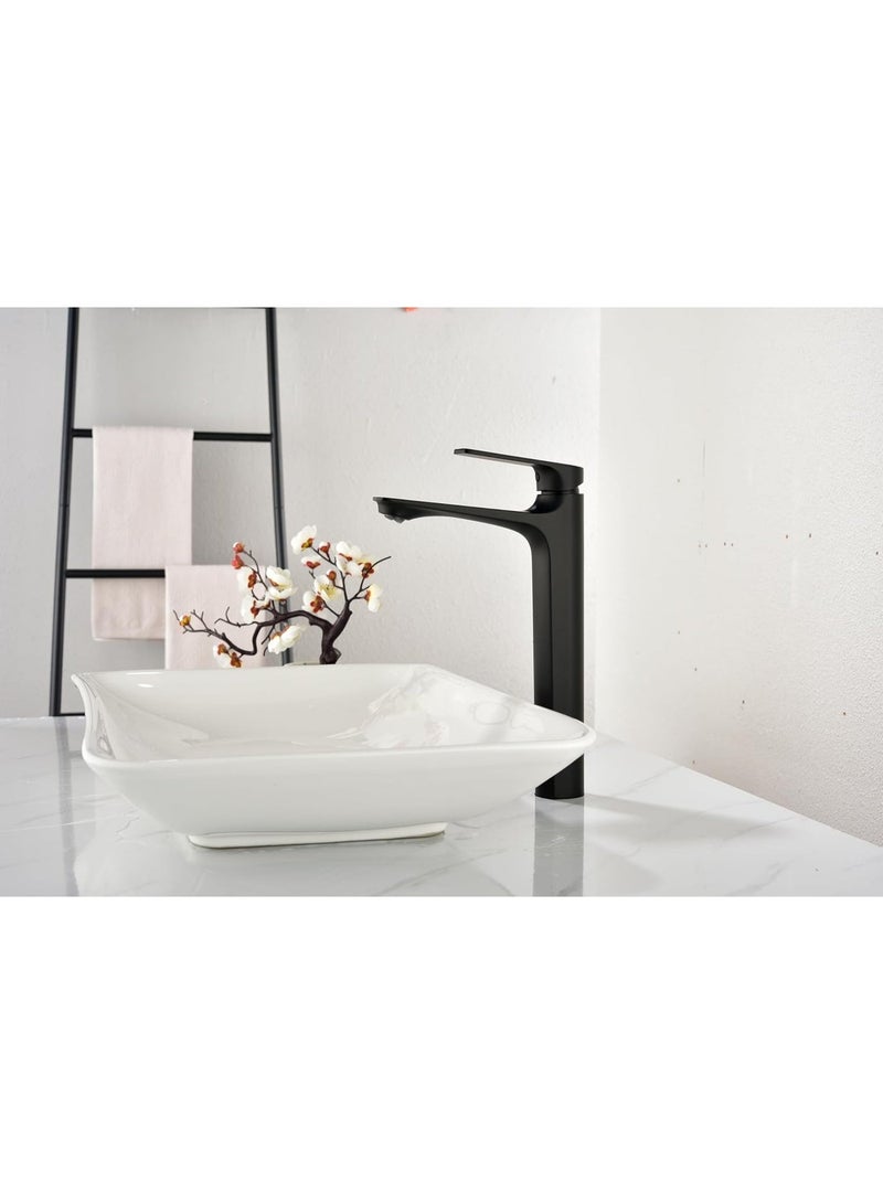 YD Modern Bathroom Sink Faucet Single Handle Tall Basin Mixer Tap Deck Mounted Lavatory Faucet with Smooth Water Flow for Vessel Sink Vanity Easy Installation - Image 2